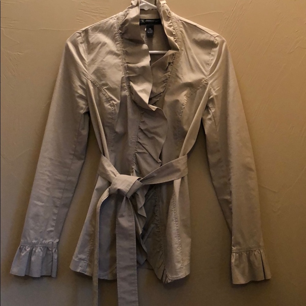 Ruffle Lightweight Khaki Coat